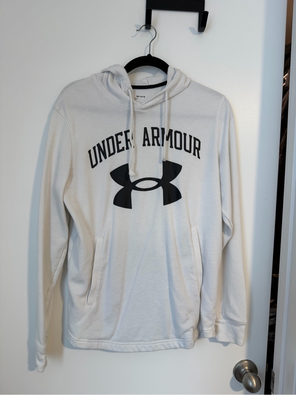 Under Armour Men’s White Hoodie with Black Logo
